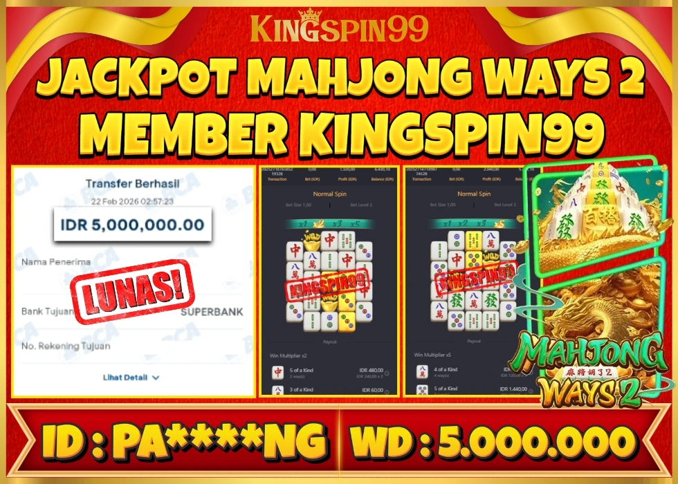 KINGSPIN99 JACKPOT MAHJONG WAYS 2 ! Rp 5.000.000 - LUNAS!!!