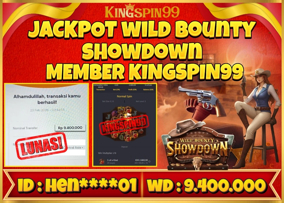 KINGSPIN99 JACKPOT WILD BOUNTY SHOWDOWN ! Rp 9.400.000 - LUNAS!!!