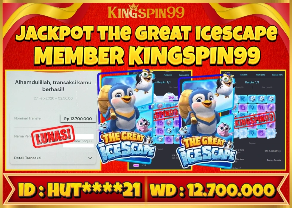 KINGSPIN99 JACKPOT THE GREAT ICESCAPE ! Rp 12.700.000 - LUNAS!!!
