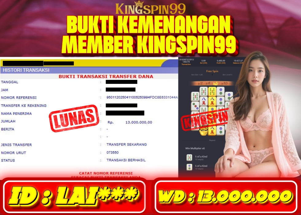 KINGSPIN99 JACKPOT  Rp 13.000.000 - LUNAS!!!