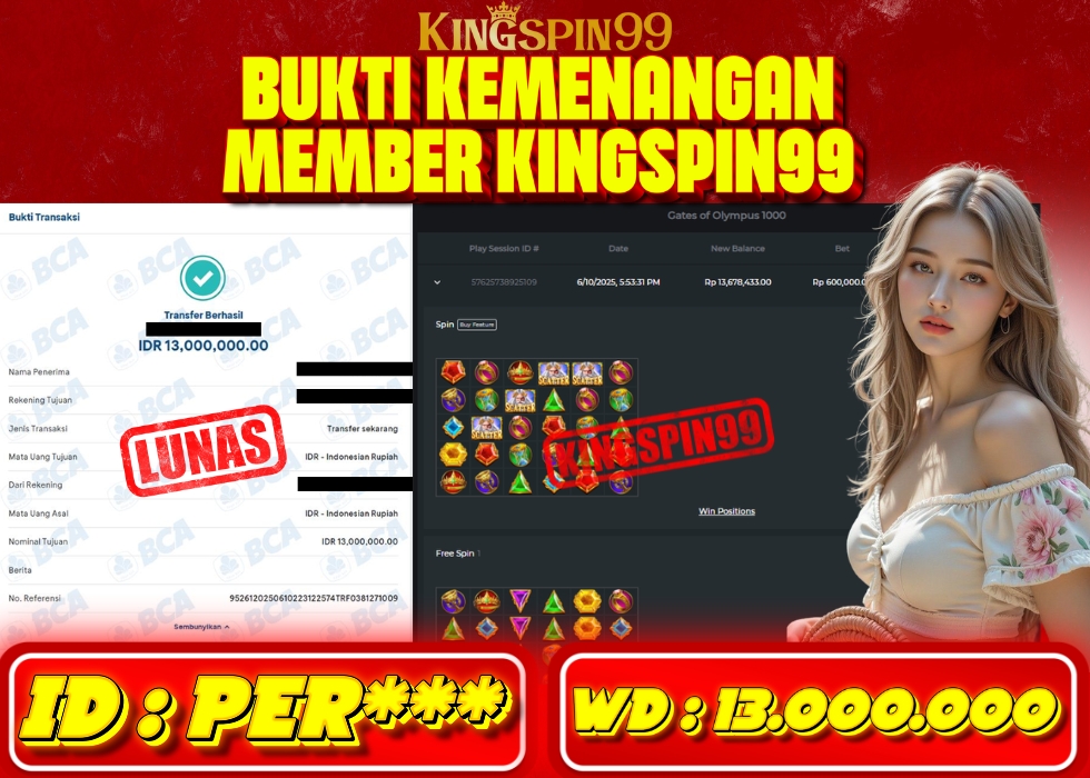 KINGSPIN99 JACKPOT  Rp 13.000.000 - LUNAS!!!