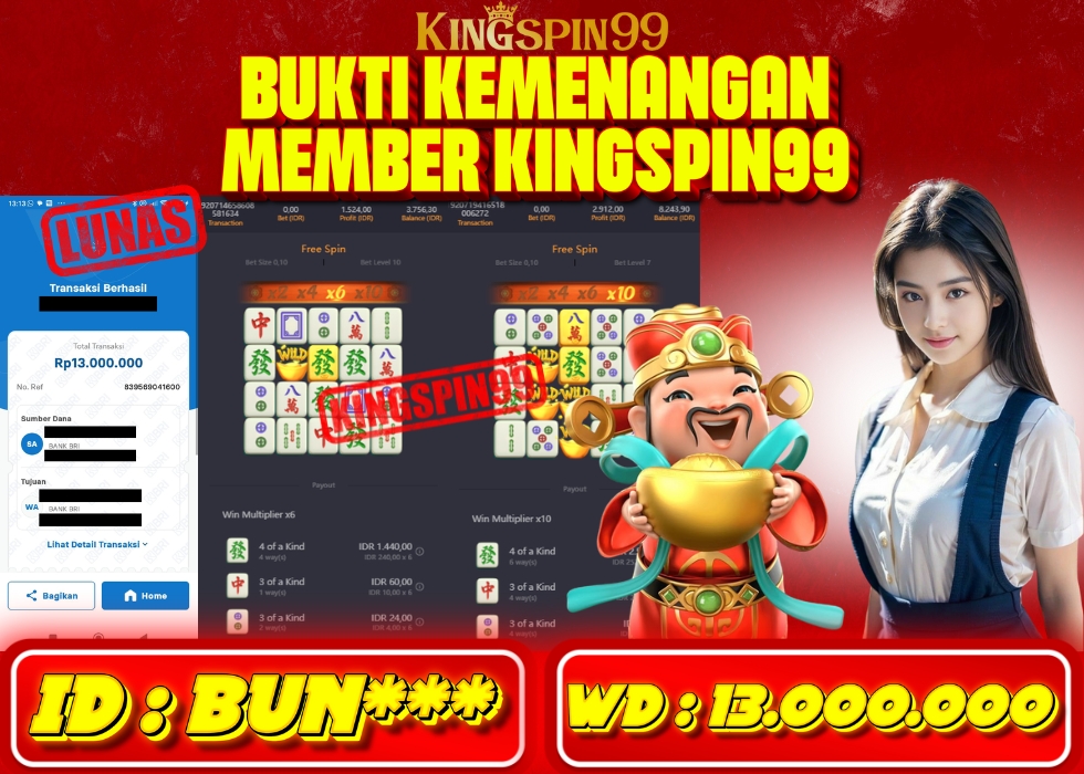 KINGSPIN99 JACKPOT  Rp 13.000.000 - LUNAS!!!