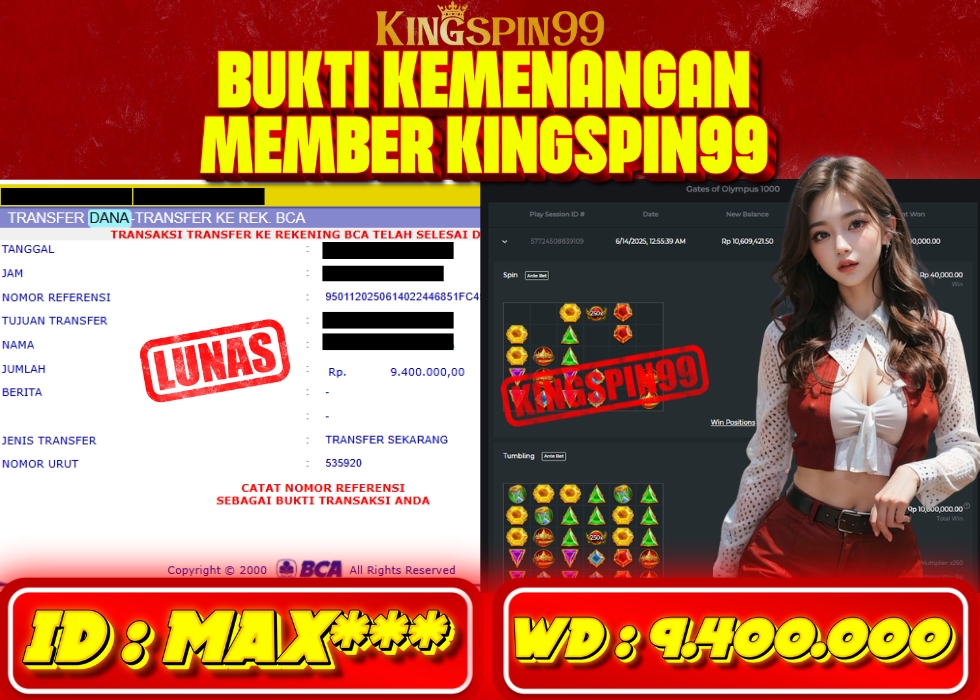 KINGSPIN99 JACKPOT  Rp 9.400.000 - LUNAS!!!