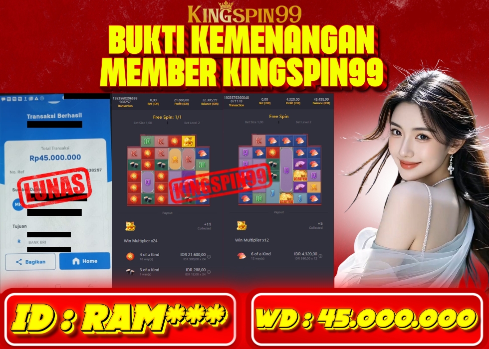 KINGSPIN99 JACKPOT  Rp 45.000.000 - LUNAS!!!