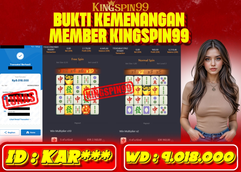 KINGSPIN99 JACKPOT  Rp 9.018.000 - LUNAS!!!