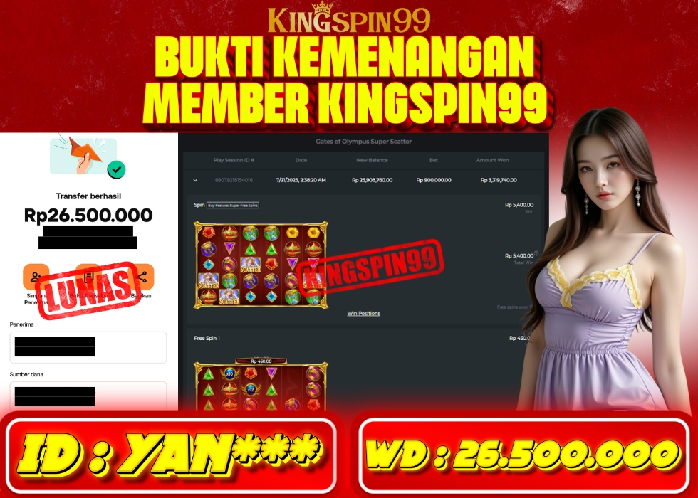 KINGSPIN99 JACKPOT  Rp 26.500.000 - LUNAS!!!