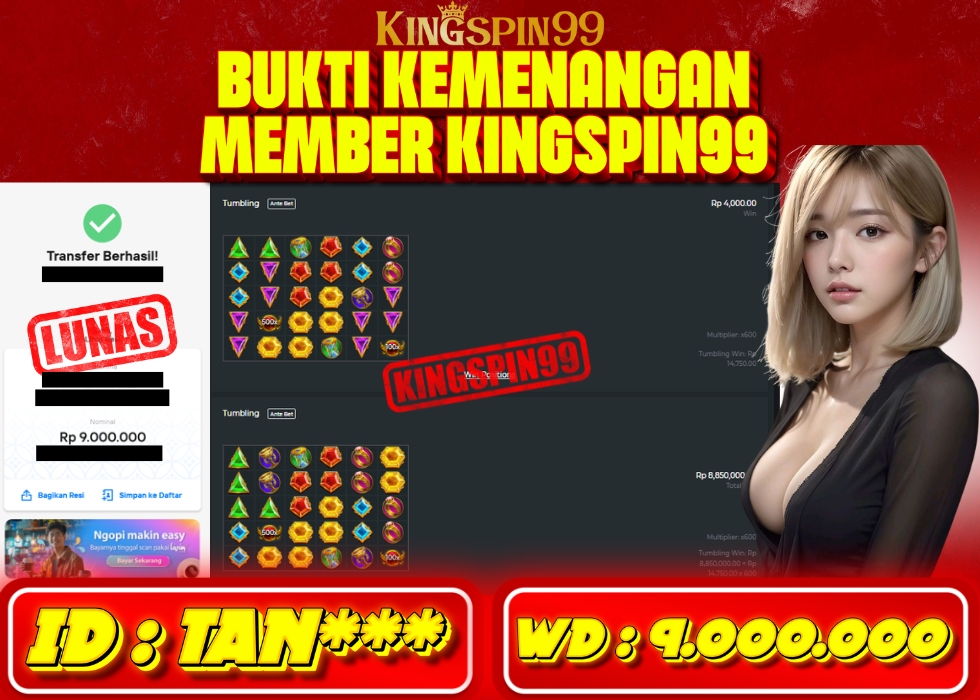 KINGSPIN99 JACKPOT  Rp 9.000.000 - LUNAS!!!
