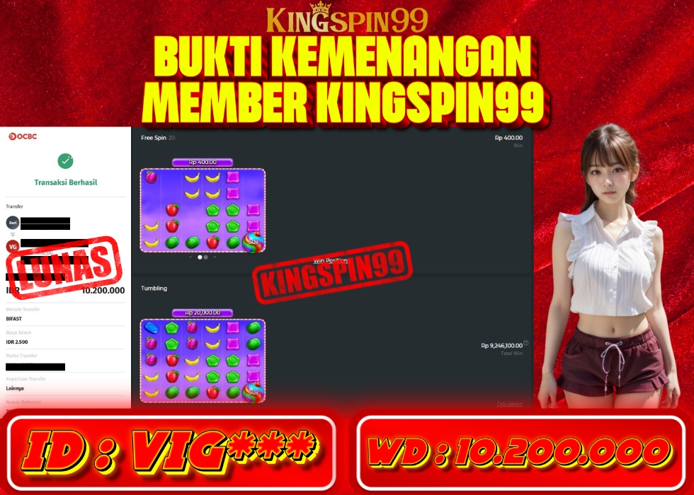 KINGSPIN99 JACKPOT  Rp 10.200.000 - LUNAS!!!