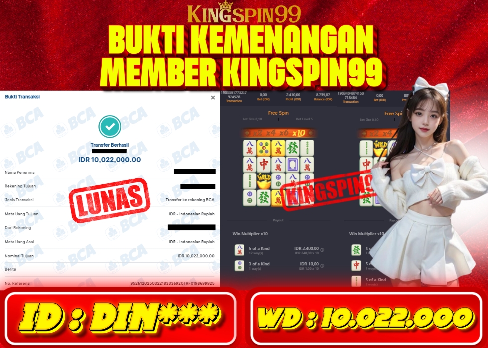 KINGSPIN99 JACKPOT  Rp 10.022.000 - LUNAS!!!