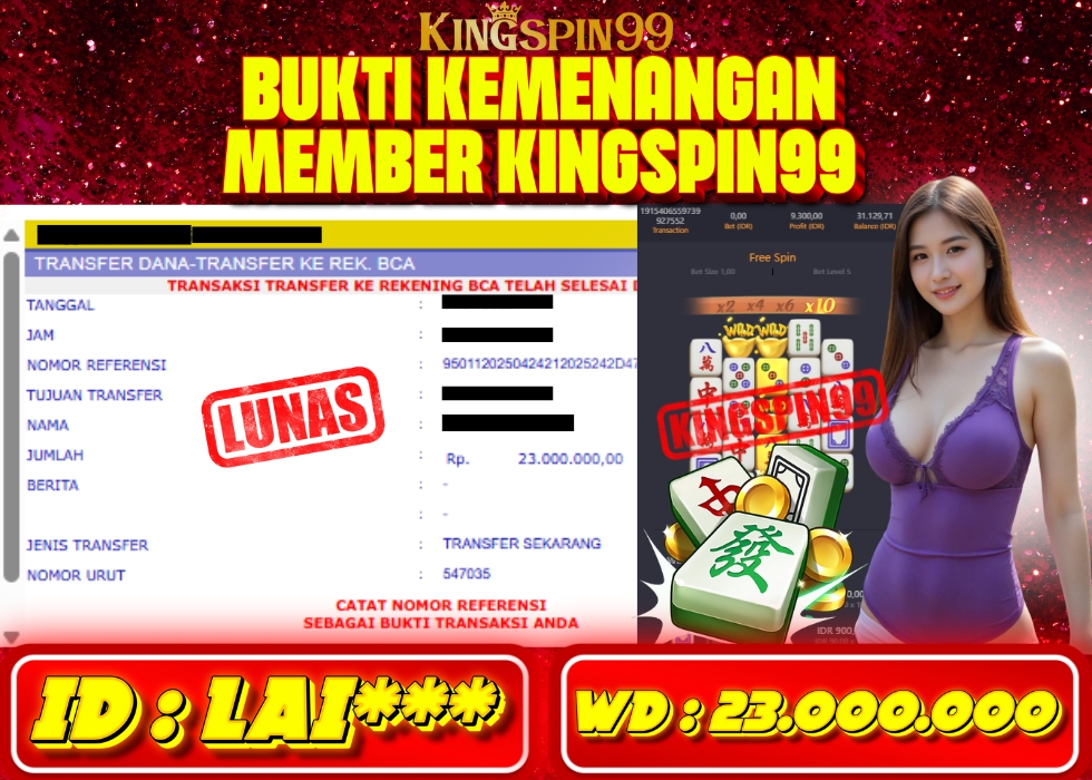 KINGSPIN99 JACKPOT  Rp 23.000.000 - LUNAS!!!