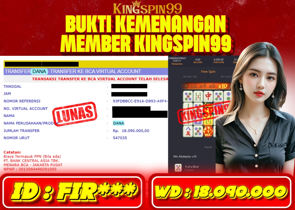 KINGSPIN99 JACKPOT  Rp 18.090.000 - LUNAS!!!