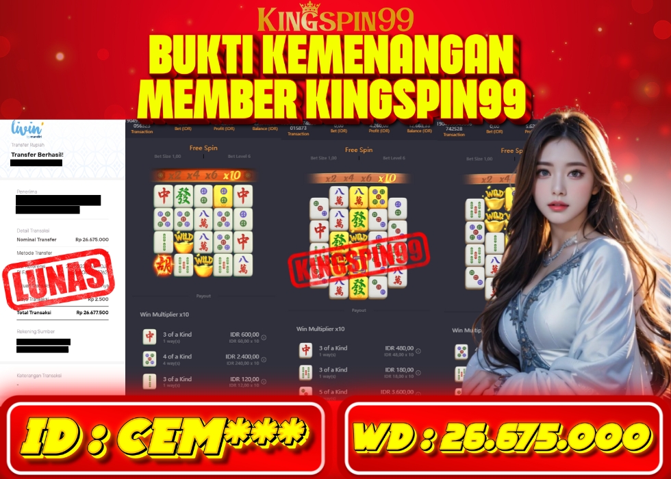 KINGSPIN99 JACKPOT  Rp 26.675.000 - LUNAS!!!
