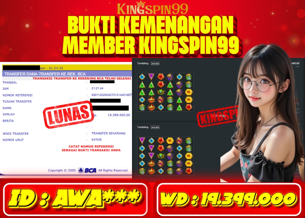 KINGSPIN99 JACKPOT  Rp 19.399.000 - LUNAS!!!