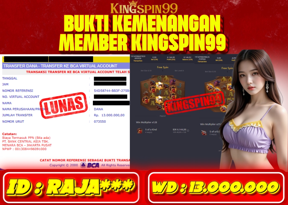 KINGSPIN99 JACKPOT  Rp 13.000.000 - LUNAS!!!