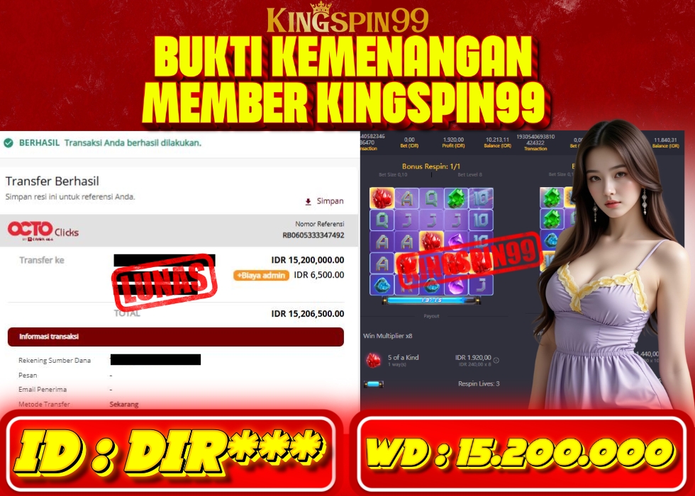 KINGSPIN99 JACKPOT  Rp 15.200.000 - LUNAS!!!