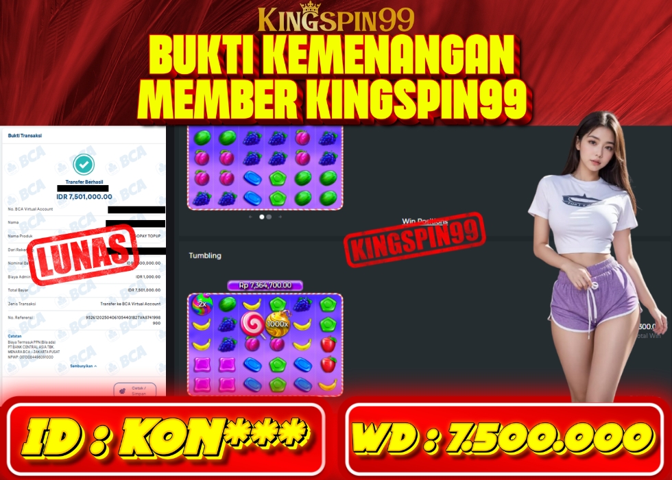 KINGSPIN99 JACKPOT  Rp 7.500.000 - LUNAS!!!
