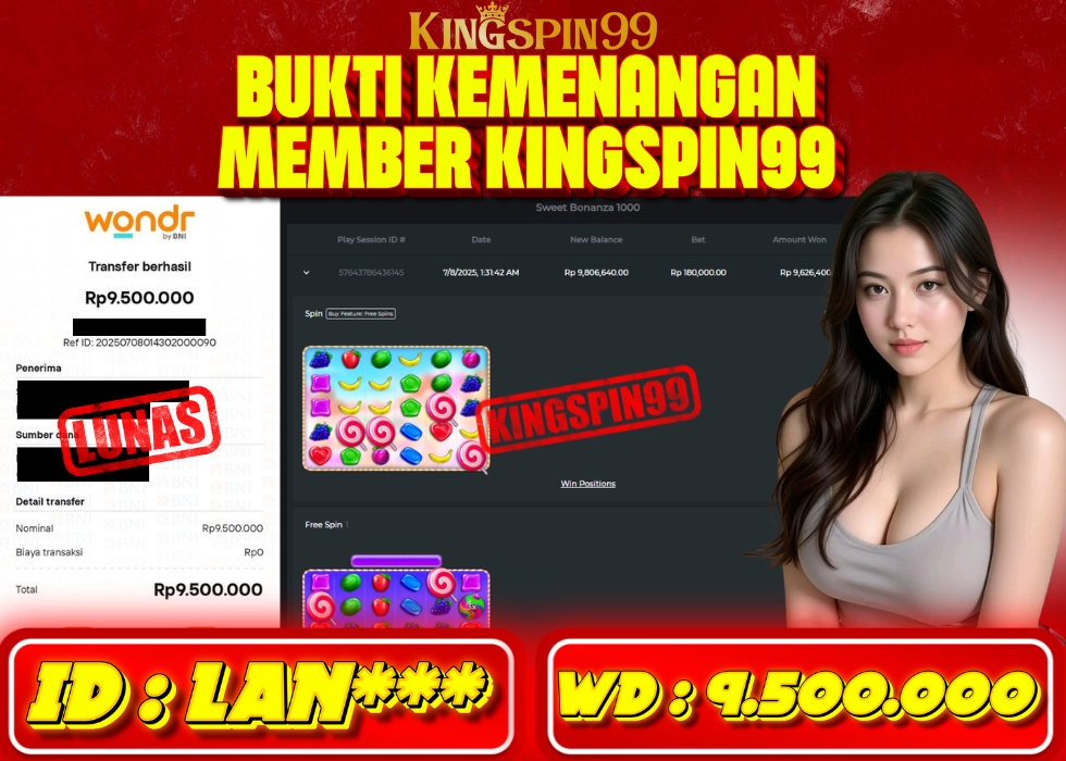 KINGSPIN99 JACKPOT  Rp 9.500.000 - LUNAS!!!
