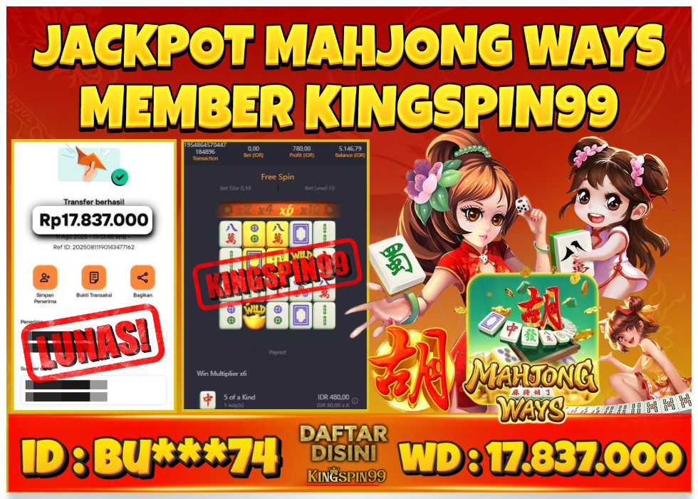 KINGSPIN99 SITUS JUDI PGSOFT MAHJONG WAYS RESMI Rp 17.837.000 - LUNAS!!!