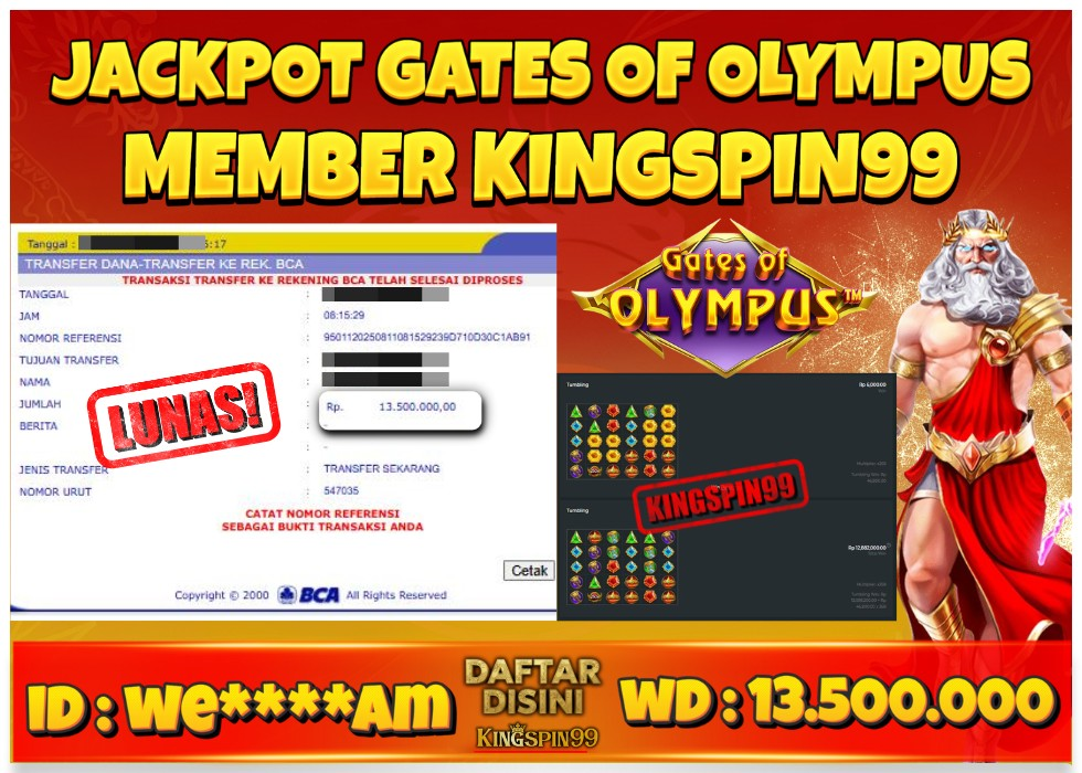 KINGSPIN99 SITUS SLOT ZEUS PRAGMATIC RESMI TERPERCAYA Rp 13.500.000 - LUNAS!!!