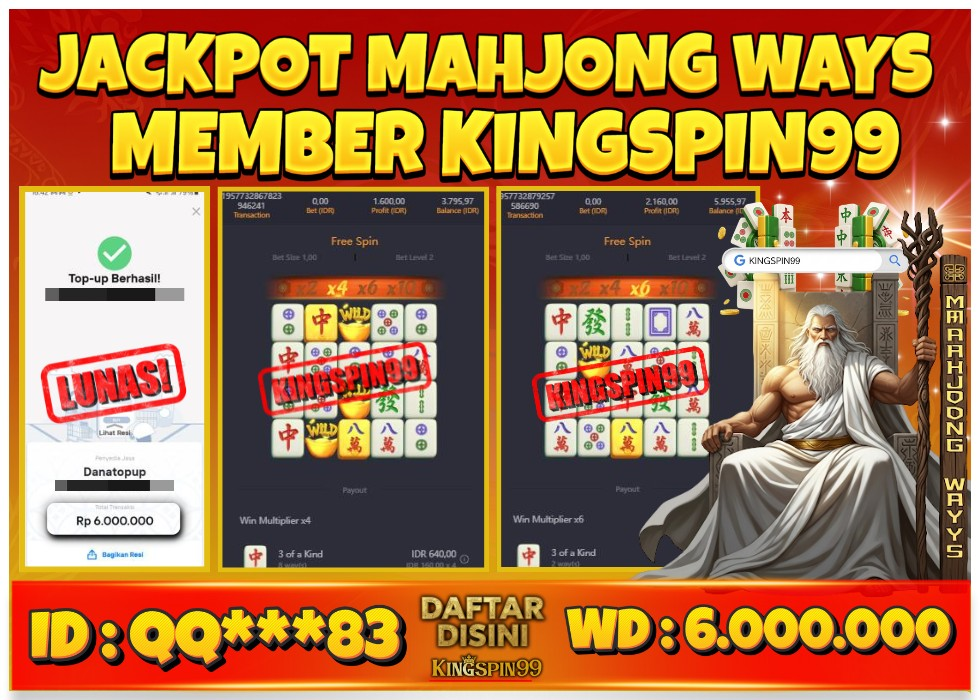 KINGSPIN99 SITUS JUDI PGSOFT MAHJONG WAYS RESMI Rp 6.000.000 - LUNAS!!!