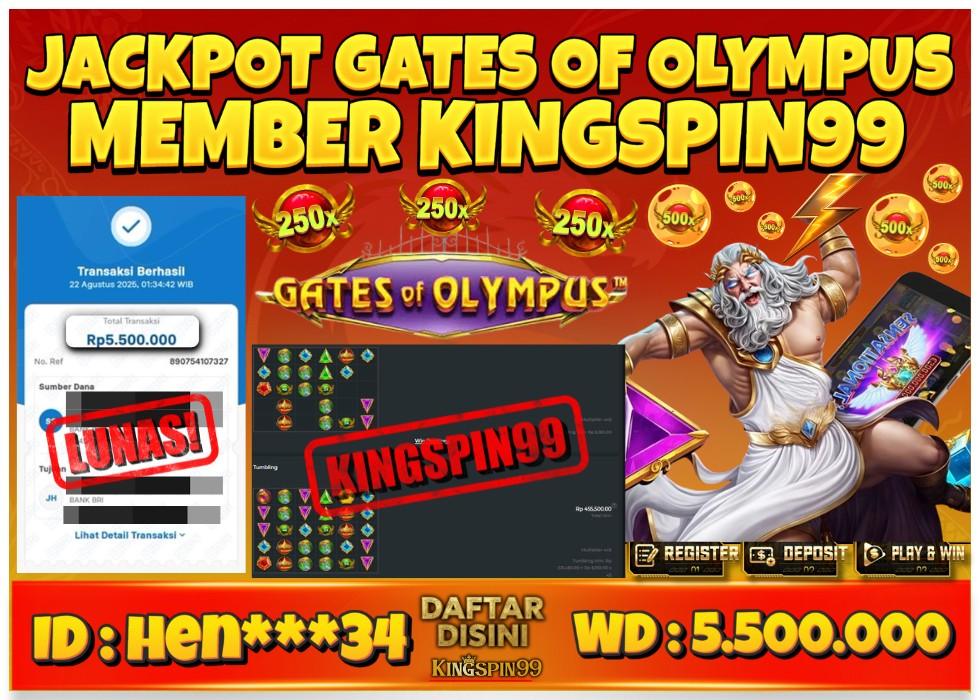 KINGSPIN99 SITUS SLOT MAXWIN GATE OF OLYMPUS 2025 Rp 5.500.000 - LUNAS!!!