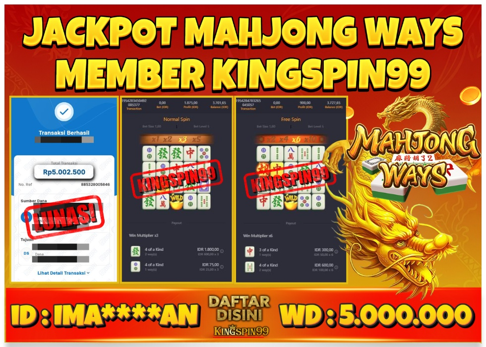 KINGSPIN99 JUDI PGSOFT MAHJONG WAYS 2025 Rp 5.000.000 - LUNAS!!!