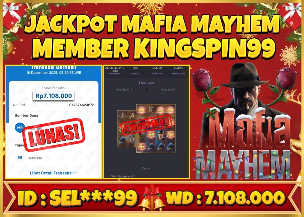 KINGSPIN99 JACKPOT MAFIA MAYHEM! Rp 7.108.000 - LUNAS!!!