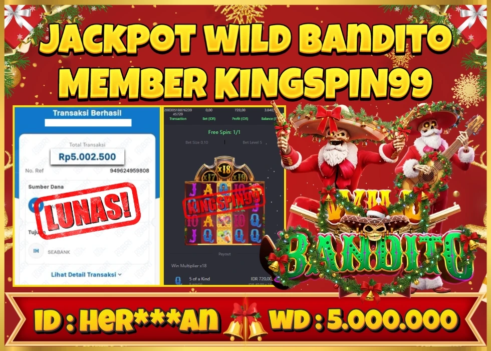 KINGSPIN99 JACKPOT WILD BANDITO ! Rp 5.000.000 - LUNAS!!!