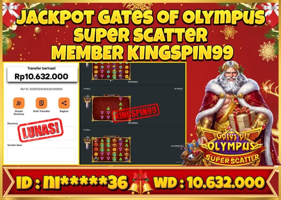 KINGSPIN99 JACKPOT GATES OF OLYMPUS SUPER SCATTER ! Rp 10.632.000 - LUNAS!!!