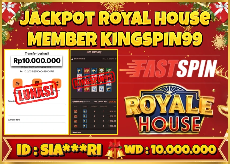 KINGSPIN99 JACKPOT ROYAL HOUSE ! Rp 10.000.000 - LUNAS!!!