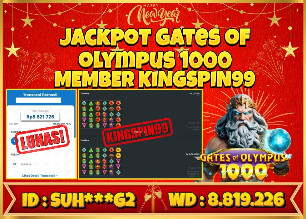 KINGSPIN99 JACKPOT GATES OF OLYMPUS 1000 ! Rp 8.819.226 - LUNAS!!!