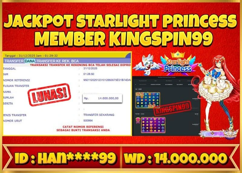 KINGSPIN99 JACKPOT STARLIGHT PRINCESS  ! Rp 14.000.000 - LUNAS!!!