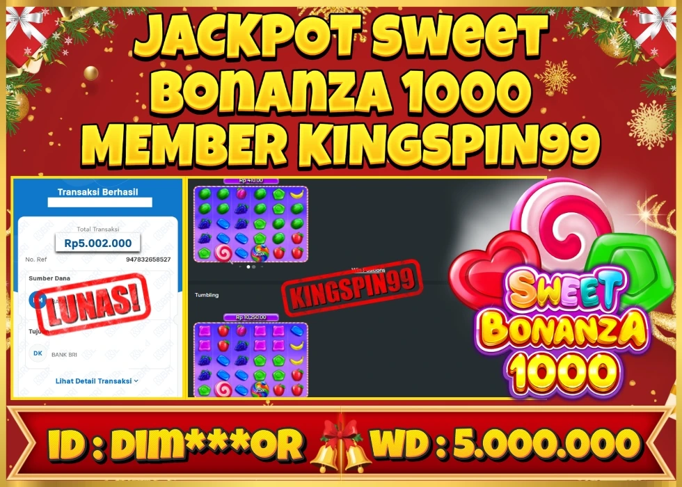 KINGSPIN99 JACKPOT SWEET BONANZA 1000! Rp 5.000.000 - LUNAS!!!