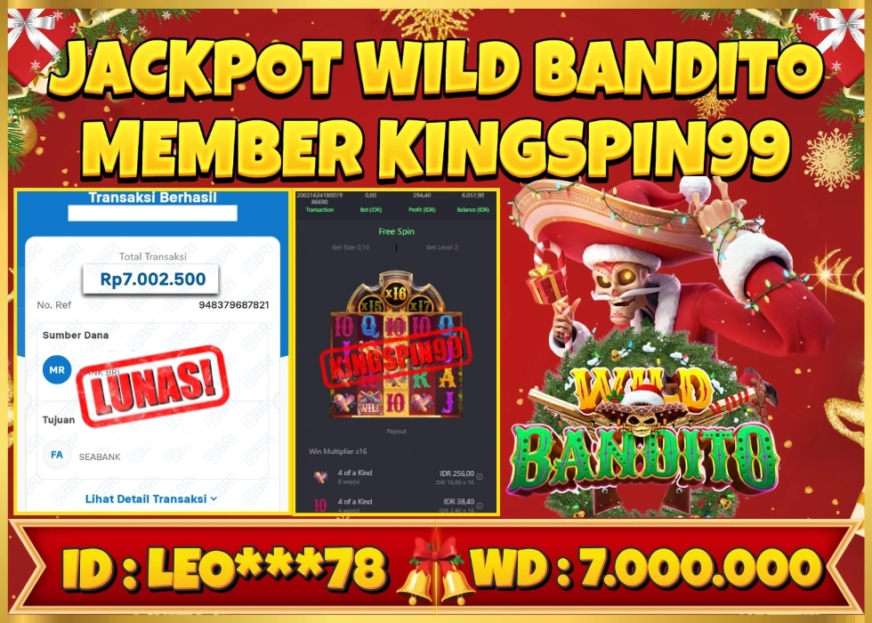 KINGSPIN99 JACKPOT WILD BANDITTO! Rp 7.000.000 - LUNAS!!!