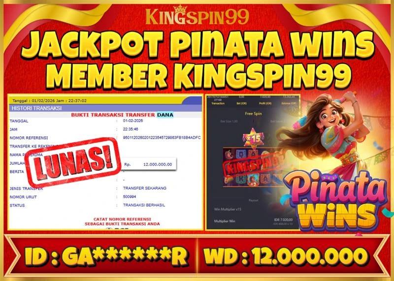 KINGSPIN99 JACKPOT PINATA WINS ! Rp 12.000.000 - LUNAS!!!