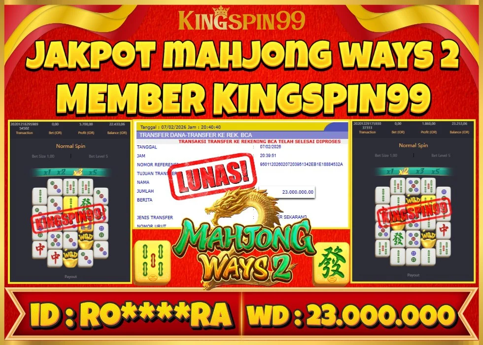 KINGSPIN99 JACKPOT MAHJONG WAYS 2 ! Rp 23.000.000 - LUNAS!!!