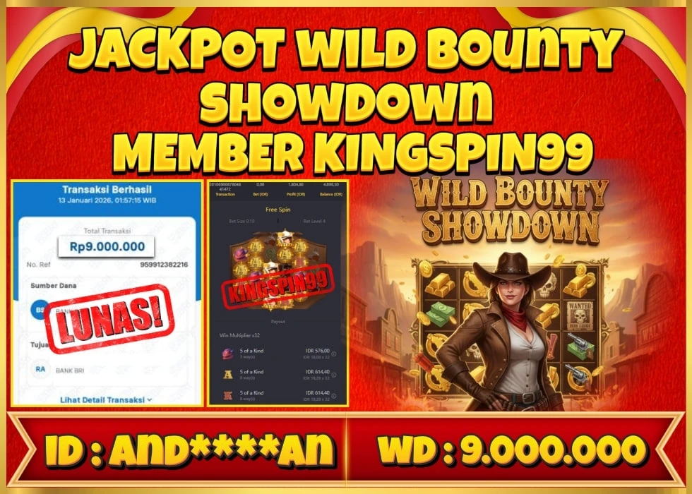 KINGSPIN99 JACKPOT WILD BOUNTY SHOWDOWN ! Rp 9.000.000 - LUNAS!!!
