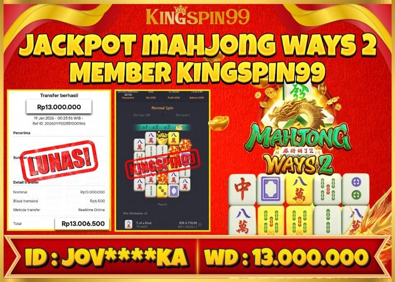 KINGSPIN99 JACKPOT MAHJONG WAYS 2 ! Rp 13.000.000 - LUNAS!!!