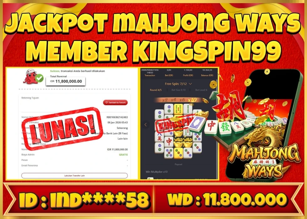 KINGSPIN99 JACKPOT MAHJONG WAYS ! Rp 11.800.000 - LUNAS!!!