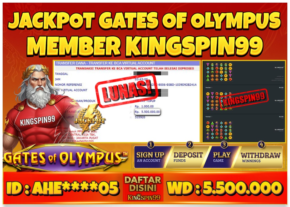KINGSPIN99 JACKPOT GATES OF OLYMPUS GACOR Rp5.500.000 - LUNAS!!!