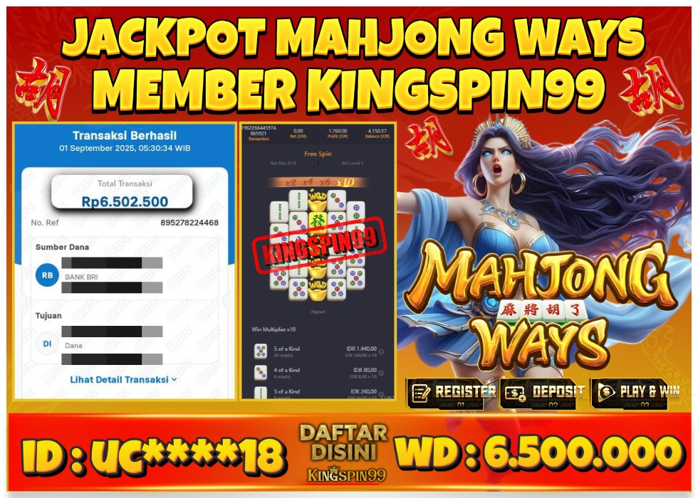 KINGSPIN99 JACKPOT GAME JUDI PGSOFT MAHJONG WAYS 2025! Rp 6.500.000 - LUNAS!!!