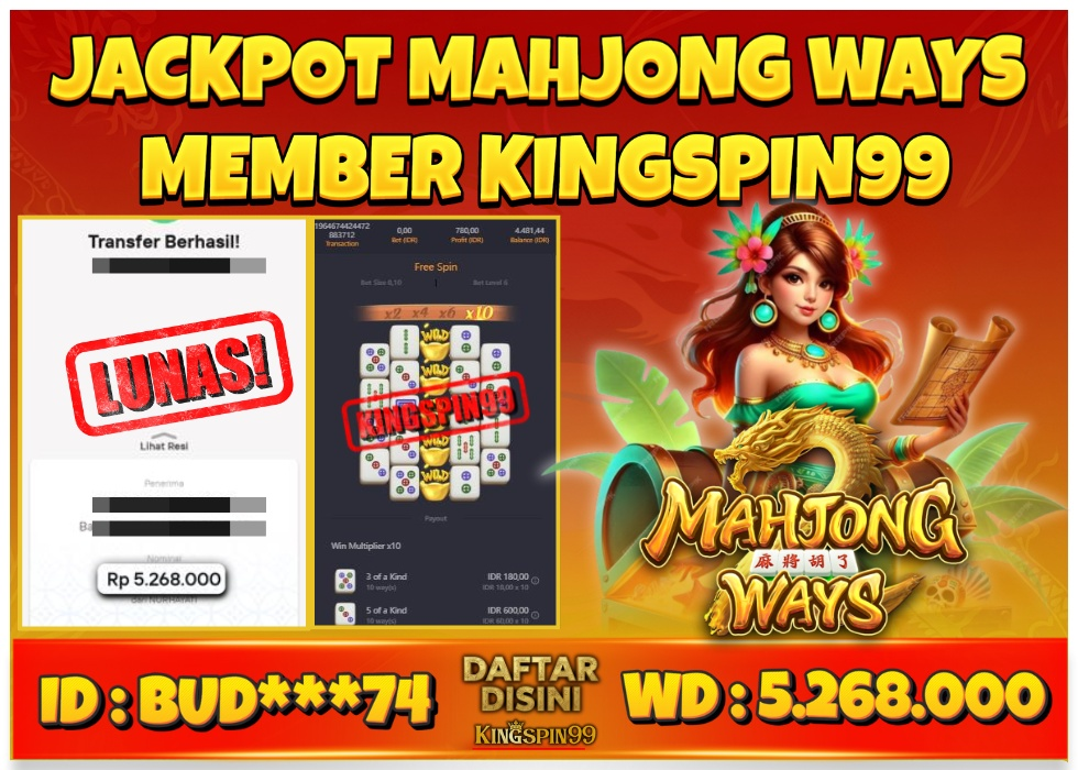 KINGSPIN99 JACKPOT GAME JUDI PGSOFT MAHJONG WAYS 2025! Rp 5.268.000 - LUNAS!!!